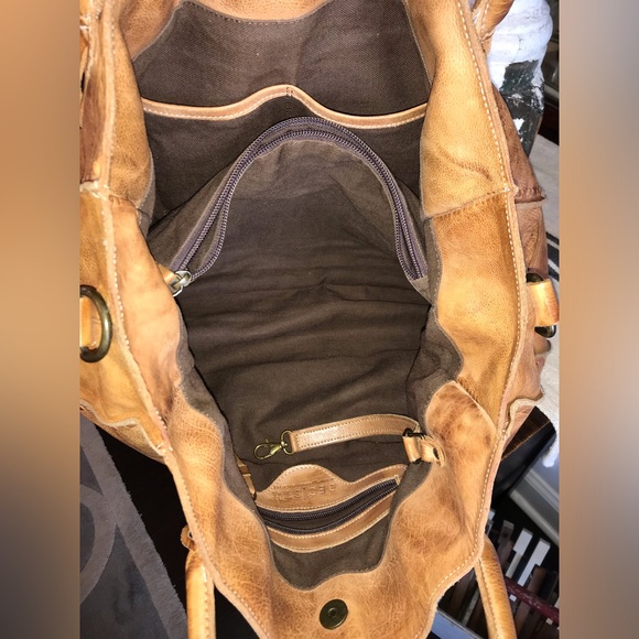 Bed Stu Leather Rockaway Shoulder Crossbody Bag Tote Tan Rustic MSPR $330 - Picture 10 of 14